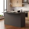 Dmora - Isola da cucina Emmanuel, Armadio multiuso, Mobile per cucinotto, Tavolo ausiliario, 100% Made in Italy, 125x90h90 cm, Antracite e Ardesia