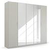 Rauch Möbel Pure by Quadra Spin - Armadio con ante girevoli, 5 pezzi, con specchio, 3 mensole, 226 x 210 x 54 cm, colore: Grigio