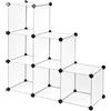 tavora Dibea - Scaffale a innesto in plastica, scarpiera, armadio modulare, 6 scomparti, per Vestiario, Trasparente