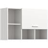 xonox.home - Armadio sospeso Free 95 x 64 x 34 cm in bianco - Armadio da parete per bagno, cucina o ripostiglio - Mobile superiore compatto con spazio di archiviazione, moderno e facile da pulire