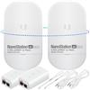 GOOD STORY Ponte wireless Ubiquiti LOCO5AC PRE-CONFIGURED, Bundle di 2 Ubiquiti Nanostation LOCO 5AC, Ponte WiFi esterno punto a punto, Plugh and Play, 5GHz, 450+Mbps, 10+km di gamma di collegamento, bridge di