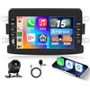 Hodozzy 4GB+64GB Android Autoradio per Renault Dacia Logan Duster Sandero Spring Lodgy Captur Symbol Lada Xray Carplay Android Auto Wireless, 7 Pollici Touch Screen GPS WiFi, Bluetooth +Retrocamera