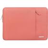 MOSISO 13.3 pollici Custodia Laptop, 13-13.3 pollici Borsa PC Compatibile con MacBook Air/Pro 13/Pro 14 M5 M4 M3 M2 M1, HP Dell ASUS Lenovo, Poliestere Manica Verticale con Tasca, Corallo Vivo