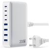 Feob 200W Caricatore USB C Multiplo, GaN III 8-Port 65W Laptop Caricabatterie PPS PD QC Alimentatore USB C Multipla Stazione di Ricarica mit USB A per MacBook Air/Pro Laptop iPhone Samsung SteamDeck-Bianco