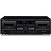 Teac W-1200(B) Dual Cassette Deck (lettore di cassette, registrazione/riproduzione, ingresso microfono per karaoke e annunci, uscita USB per la registrazione digitale su PC/Mac), nero