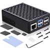 GeeekPi Custodia Armatura V5 per Raspberry Pi 5 con Raffreddamento Passivo, in Alluminio e Metallo con Adesivo Conduttivo Termico e Dissipatore