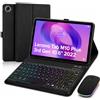 HLTOOP Custodia per tastiera per Lenovo Tab M10 Plus di terza generazione 10,6 2022 (TB125FU/TB128FU/TB128XU), tastiera retroilluminata a 7 colori con mouse, cover posteriore in morbido TPU (nero)