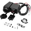 PNGKNYOCN Caricatore doppio USB per moto, 12 V, adattatore impermeabile con presa accendisigari e voltmetro per telefoni/tablet/GPS