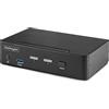StarTech.com KVM Switch DisplayPort a 2 porte, 8K 60Hz / 4K 144Hz, display singolo, DP 1.4, 2 porte USB 3.0, 4x USB 2.0 HID, Commutazione con Hot Keys/Pulsanti, TAA, Alluminio (D86A2-2-PORT-8K-KVM)