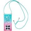 Paekear Custodia per Cellulare con Corda per Xiaomi Redmi Note 14 Pro Plus+ 5G Case, Liquido Sabbie Mobili Bumper TPU Cover con Collana Practical Stylish/Necklace Cordoncino Cordino Tracolla
