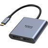 Selore&S-Global Adattatore da USB C a Dual DP, adattatore da USB C a DisplayPort 1.4 con risoluzioni fino a 4K@120Hz, adattatore da Thunderbolt 3/4 a DisplayPort per Dell HP