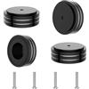 Brollitest 4 piedini in alluminio da 58 mm x 22 mm, ammortizzatori di vibrazioni di alta qualità, piedini ammortizzatori HiFi con 4 viti e anelli antiscivolo (nero)