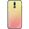 MadBee Cover per Huawei Mate 10 Lite [con Pellicola Proteggi Schermo],Custodia Protettiva in Vetro Temperato 9H [Motivo in Marmo] + Cornice Paraurti in Silicone Morbido Cover Case (Giallo)