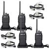 Retevis RT617 Walkie Talkie Auricolare, PMR446 Radio Comunicazione Ricaricabile Ricetrasmittenti Adulti, Non-Magnetic Speaker, 2 Way Radio for Cantiere (4 Pezzi, Nero) (con auricolare)