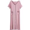 MGDIFYXAA Camicia da Notte Donna - Camicia da Notte da Donna in Modale Estiva, Camicia da Notte Allentata con Scollo A V, Manica Corta, Abito da Notte, Bottoni Femminili, Camicie da Notte, Rosa, XL