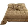 PETTI Artigiani Italiani - Trapunta in Morbido e Caldo Velluto 350 g/m², Piumone Singolo, Double Face, Trapunta Singola: 160x260 cm, Tortora, 100% Made in Italy