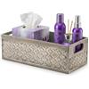 Creative Scents Scatola decorativa per il bagno, porta carta igienica, cestino portaoggetti decorativo per il bagno, organizer per il lavandino del bagno, contenitore da piano di lavoro, moderno look grigio argento