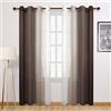 DWCN Tende trasparenti in finto lino, sfumate in semi voile, per camera da letto e soggiorno, set di 2 tende con occhielli per finestra superiore, lunghezza 150 x 200 cm, marrone cioccolato