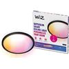 WiZ Plafoniera SuperSlim Smart WiFi, 550 mm, Nero | Luce bianca e colorata, 22 W, Tecnologia SpaceSense, Controllo vocale, Dimmerabile, Smart Home, 16 milioni di colori