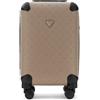 GUESS Valigia da cabina con ruote girevoli, beige con motivo a logo, lucchetto TSA, interno organizzato