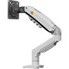 Ergosolid Supporto da scrivania con molla a gas per schermi LCD 17″-32″, bianco, VESA 75 mm e 100 mm, rotazione a 360° con peso da 2 a 9 kg