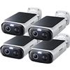 Baseus Security S1 Lite [4 Pezzi] Telecamera Wi-Fi Esterno senza Fili Pannello S