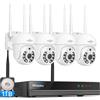 Hiseeu 5MP Kit Videosorveglianza Senza fili PTZ WiFi Esterno, 5MP NVR con 1TB HD