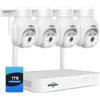 Hiseeu 【5MP PTZ+10CH Mini NVR】 5MP Kit Videosorveglianza PTZ WiFi Esterno con 1T