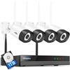 Hiseeu 【5MP+Visione Notturna a Colori】Hiseeu Kit Videosorveglianza WiFi 10CH 5MP NVR 1T