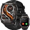 KOSPET Tank M4 Smartwatch Uomo, Acciaio Inox Completo, GPS a 6 Satelliti & Mappe