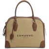 ERMANNO FIRENZE Bowling Anita Canvas Tan