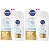 NIVEA SUN Derma Skin Clear FPS 50+(1 x 40 ml), fluido viso opacizzante dalla consistenza ultra leggera, trattamento anti-imperfezioni con protezione solare per pelli normali e grasse (Confezione da 2)
