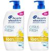 Head & Shoulders Citrus Fresh Shampoo anti-forfora per capelli grassi, 800 ml, erogatore di pompa, fino al 100% di protezione dalla forfora, clinicamente testato, sensazione di freschezza pulita con