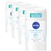 NIVEA Fresh Natural Deodorante Stick 50 ml, Deodorante donna per una protezione fino a 48h, Stick antitraspirante delicato per tutto il corpo senza alluminio per tutti i tipi di pelle, anche sensibile