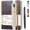 DWIYITTN Quaderno Spirale A5, Taccuino con Penna 80 Fogli/160 Pagine Blocco Note per Scrivere Note Scuola Ufficio Viaggio, 14,5 x 21 cm, 80 g/m², Marrone scuro
