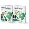 Gicaprice Carta A4 Navigator 80 gr cartone da 5 risme 2500 fogli, carta bianca premium per stampanti laser e inkjet, alta qualità per ufficio e uso intensivo, stampa nitida, anti inceppamento e alta opacità