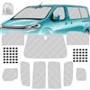 ZWPARTS Parasole per Parabrezza Auto compatibile con 2016-2025 Citroen Jumpy MWB 2019-2025 Opel Vivaro 2022-2025 Fiat Scudo, 9 Pezzi Pieghevole Parasole per Interni Auto, Set di Tappetini Termici Interni