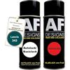 Alex Flittner Designs Auto Vernice Spray Set per Lancia 343 Verde Malta MetallicBase Trasparente 2x400ml con vernice spray trasparente