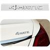 Wise Friends 1 stemma 3D/piatto nero o argento ABS 4MATIC - adesivo impermeabile per bagagliaio auto, ricambio in stile OEM per classe C/E/GLC/GLE, adesivo esterno durevole (argento-piatto)