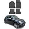 OMAC Tappetini in Gomma Tappetini Compatibili con Mini Cooper 2001-2013 3türen TPE Nero 4X