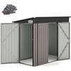 COSTWAY Capanno da Giardino 2,6㎡, Casetta Porta Attrezzi da Esterno in Metallo Zincato Resistente alle Intemperie con 2 Porte e Tetto Inclinato, Ripostiglio per Cortile (Grigio Caldo)
