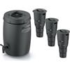 botle Set bidone per compost con serbatoio per fertilizzante con rubinetto 25 L Nero Antracite e 3X composter da giardino interrato 11 L in plastica H 53 cm bidone per compost modulare biologico