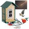 SOLIOM Mangiatoia per uccelli a energia solare, video in diretta 2K, custodia in metallo a prova di scoiattolo, colibrì e diversi componenti aggiuntivi per alimentazione, telecamera intelligente