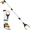Vanwoke Pinza telescopica Pieghevole,Raccoglitore di immondizia,Strumento di Presa con Asta Telescopica in Alluminio per Anziani, Adulti e disabili,Testa di Presa Ampia Ruotabile a 360° (Yellow)