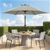 ABCCANOPY Ombrellone con pulsante per l'inclinazione, per il cortile, tavolo, mercato, giardino, terrazza e piscina, 8 stecche, oltre 13 colori, diametro: 19 cm / 22,9 cm / 25,4 cm