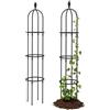 Outsunny Set di 2 Supporti per Piante Rampicanti Alti 1.74 m Acciaio Nero
