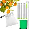 Niboken Strumento per Raccolta di Frutta,Raccoglitrice di Mele Raccogli Fichi con Leggero Regolabile Palo in Acciaio Inox Telescopico E Borsa per Limoni Mele Pere Pesche Arance Bacche 2.4m