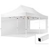 TOOLPORT Gazebo Pieghevole Giardino 3x6m - 2 Laterali (finestre panoramiche) Telo 700N Poliestere Idrorepellente Padiglione Mercati Sagre Bianco