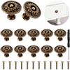 GZXUEHU 12 pezzi Bronzo Pomelli Vintage per Mobili,30mm Pomelli con Motivo Floreale,con Viti e Cacciavite,Robusti ed Esteticamente Molto Belli,per Armadi e Cassetti