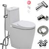 Droiee Bidet spruzzatore per WC, kit acqua per bidet portatile, doccetta per bagno autopulente, riduce gli sprechi di carta igienica, in acciaio inox di alta qualità